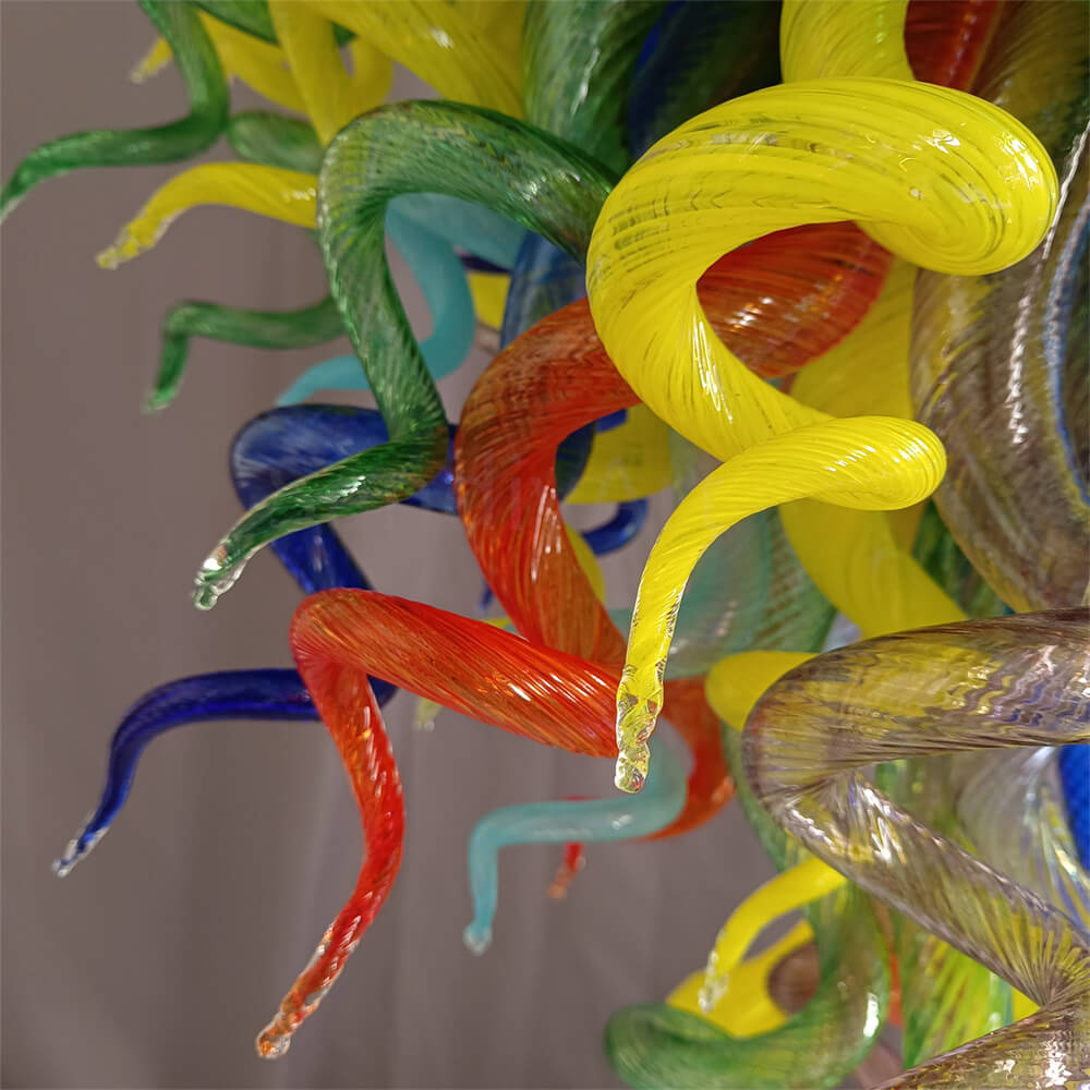 Stained glass chandelier custom made chihuly style art lighting