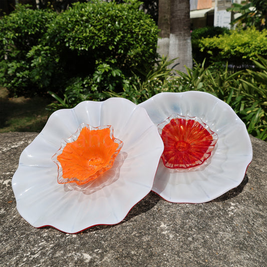 White color hand made DIY blown glass flowers festival holiday decoration and gift