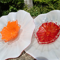 White color hand made DIY blown glass flowers festival holiday decoration and gift
