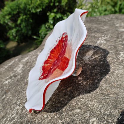 White color hand made DIY blown glass flowers festival holiday decoration and gift