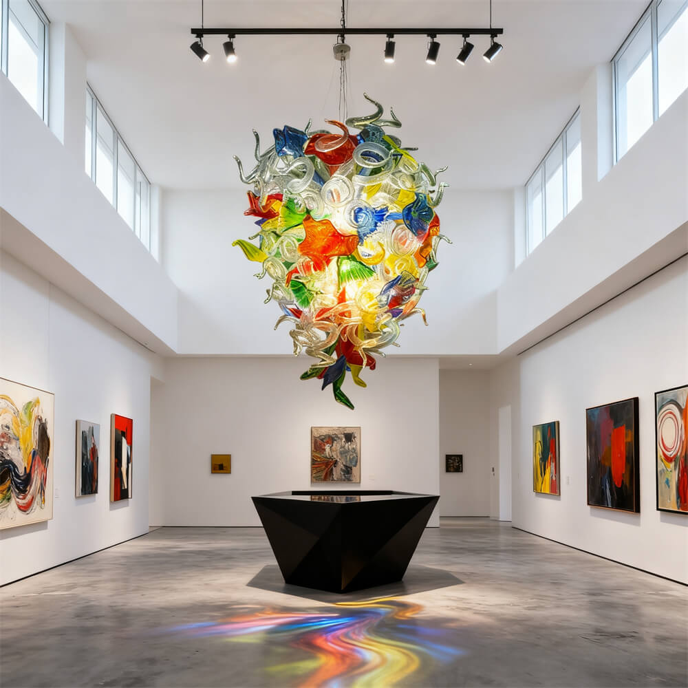 Hand made blown glass chandelier tulip staircase decoration