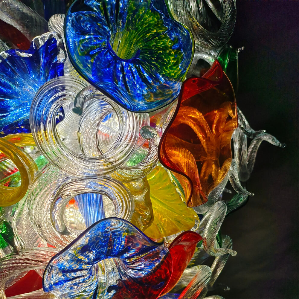 Hand made blown glass chandelier tulip staircase decoration