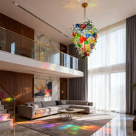 Hand made blown glass chandelier tulip staircase decoration