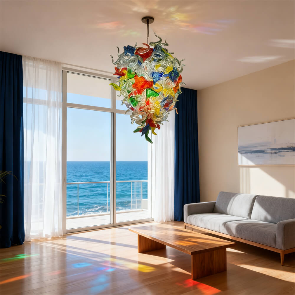 Hand made blown glass chandelier tulip staircase decoration