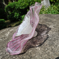 Specail design hand made blown glass pink plates wall art decoration indoor design