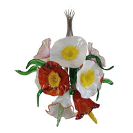 Hand made blown glass flower petal chandelier dining room decoration