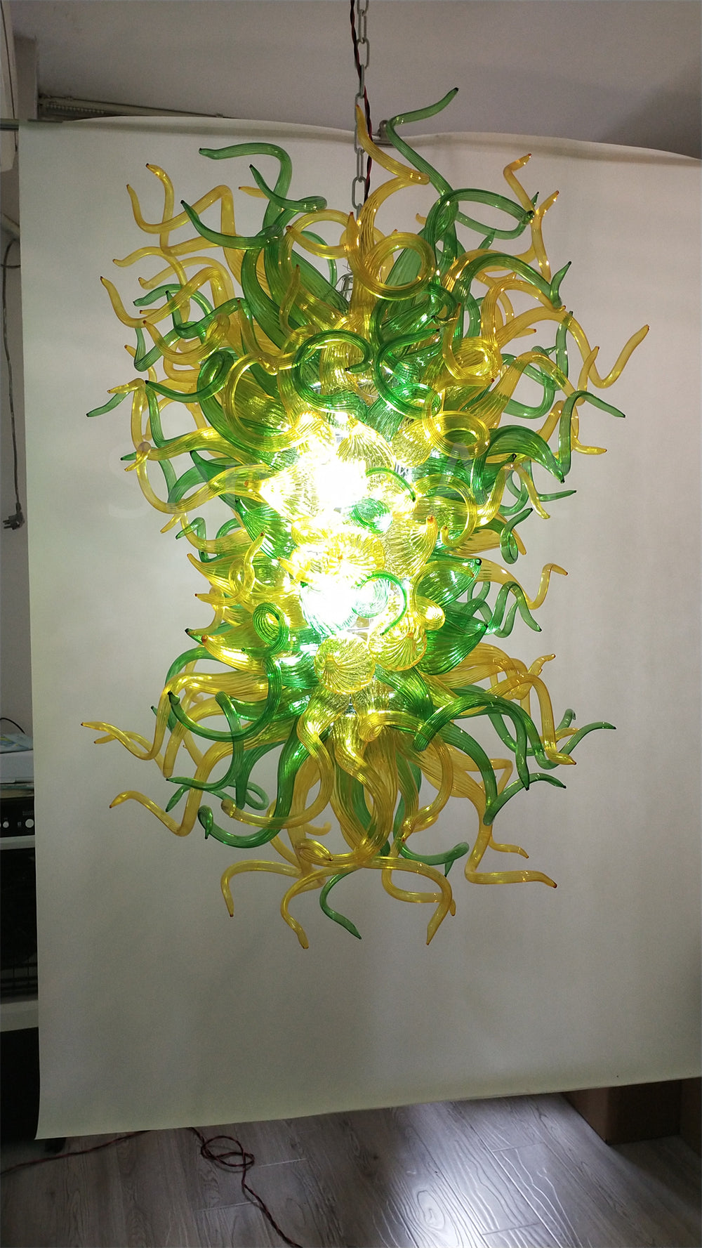 Muticolor handblown art glass chandelier living room lighting decoration
