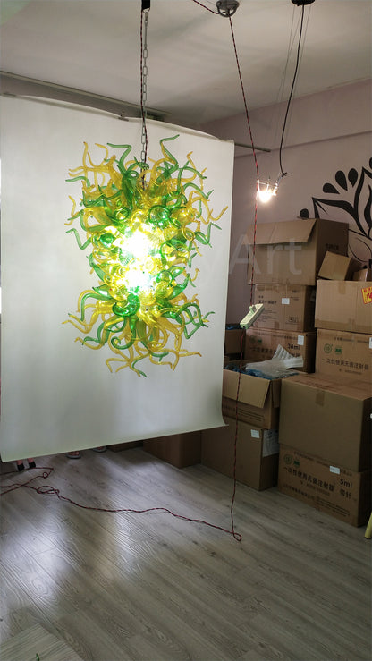 Muticolor handblown art glass chandelier living room lighting decoration