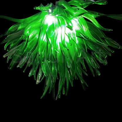 DIY hand made colored glass green grass lighting home decoration