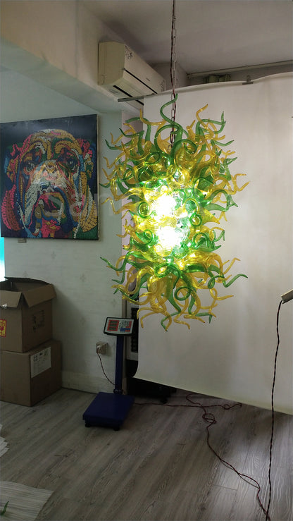 Muticolor handblown art glass chandelier living room lighting decoration