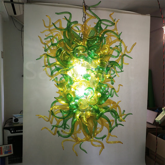 Muticolor handblown art glass chandelier living room lighting decoration