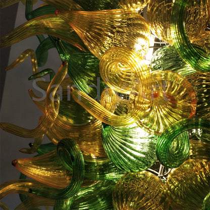 Muticolor handblown art glass chandelier living room lighting decoration