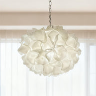 DIY hand blown glass frosting white floral chandelier hotel lighting decoration
