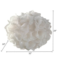 DIY hand blown glass frosting white floral chandelier hotel lighting decoration
