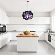 blown glass purple blossom chandelier