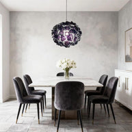blown glass purple blossom chandelier