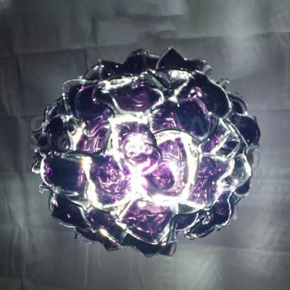 Hand blowm glass purple blossom chandelier dining room decoration