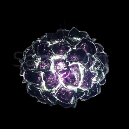 Hand blowm glass purple blossom chandelier dining room decoration