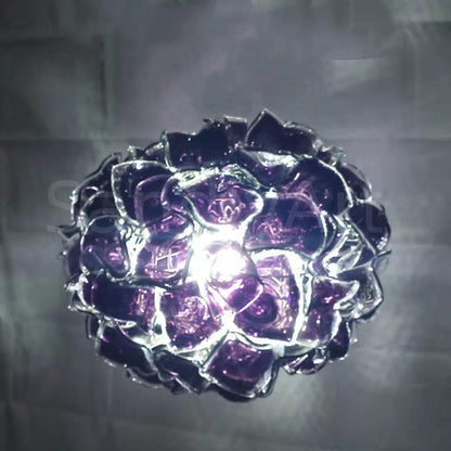 Hand blowm glass purple blossom chandelier dining room decoration