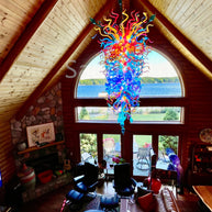 Top flame color blown glass chandelier lighting for villa