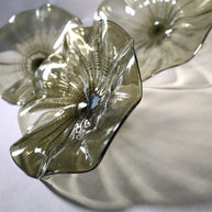Grey color Inspired Chihuly ruffled bowl hand made murano glass