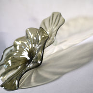 Grey color Inspired Chihuly ruffled bowl hand made murano glass