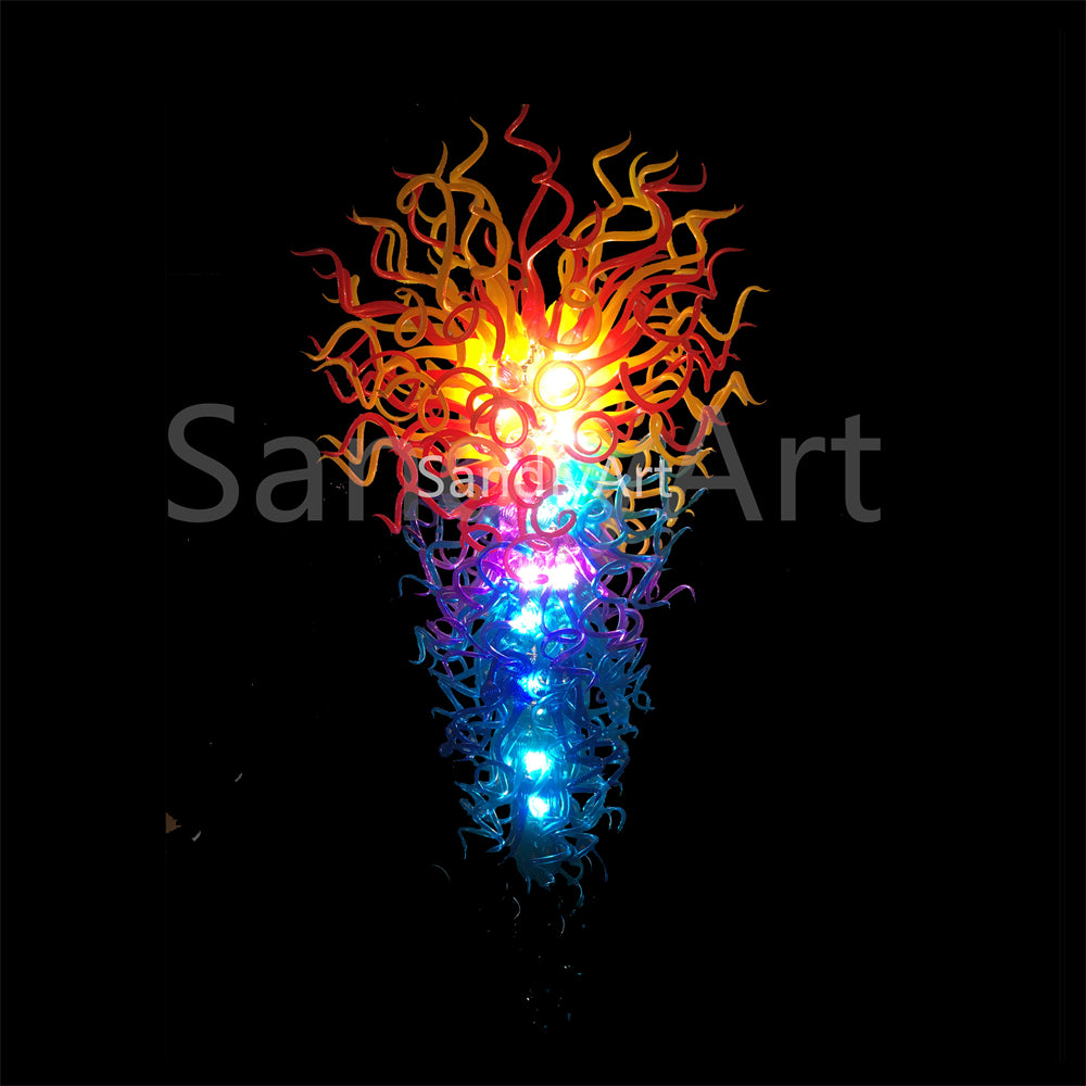 Top flame color blown glass chandelier lighting for villa