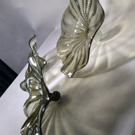 Grey color Inspired Chihuly ruffled bowl hand made murano glass