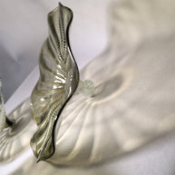 Grey color Inspired Chihuly ruffled bowl hand made murano glass
