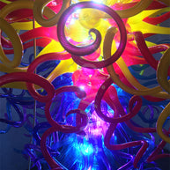 Top flame color blown glass chandelier lighting for villa