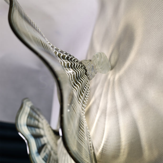 Grey color Inspired Chihuly ruffled bowl hand made murano glass