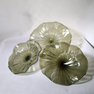Grey color Inspired Chihuly ruffled bowl hand made murano glass