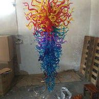 Top flame color blown glass chandelier lighting for villa