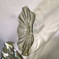 Grey color Inspired Chihuly ruffled bowl hand made murano glass