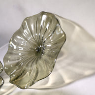 Grey color Inspired Chihuly ruffled bowl hand made murano glass