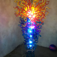 Top flame color blown glass chandelier lighting for villa