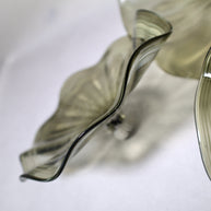Grey color Inspired Chihuly ruffled bowl hand made murano glass