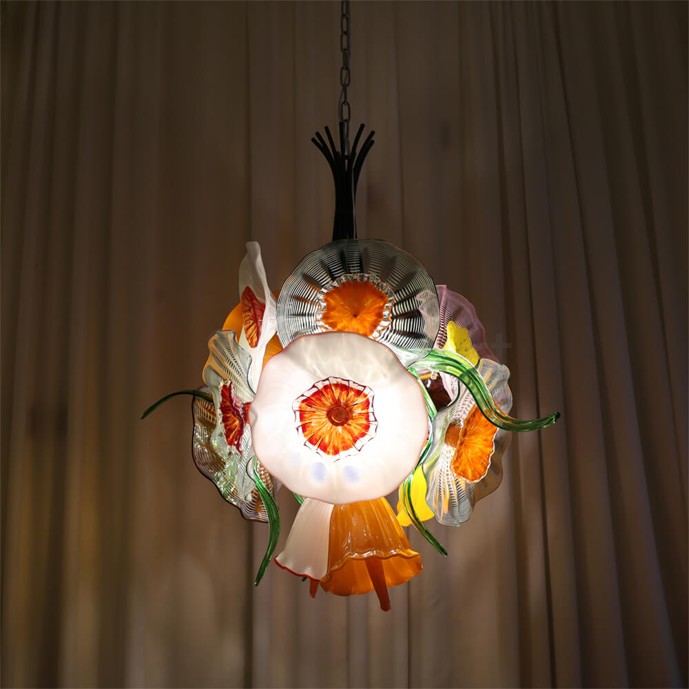 Hand made blown glass flower chandelier specail design Inspired by flowers in nature