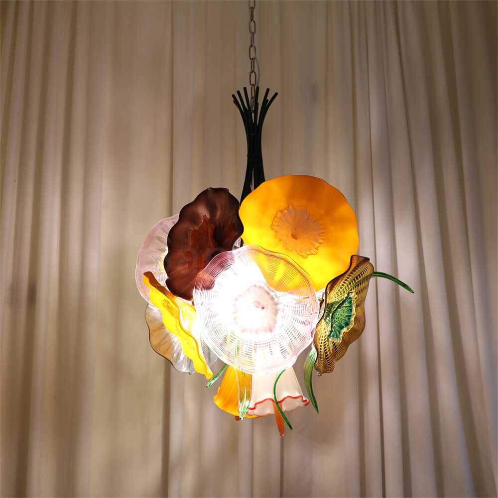 Hand made blown glass flower chandelier specail design Inspired by flowers in nature