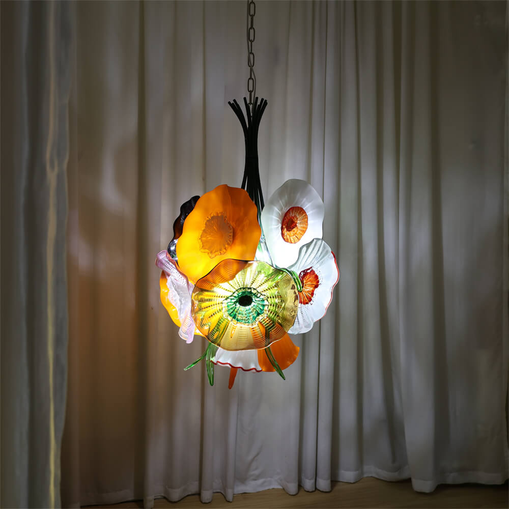 Hand made blown glass flower chandelier specail design Inspired by flowers in nature