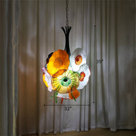 Hand made blown glass flower chandelier specail design Inspired by flowers in nature