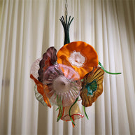 Hand made blown glass flower chandelier specail design Inspired by flowers in nature