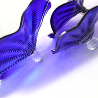 Chihuly Persian art glass plate blue color hand made mouthblown art glass