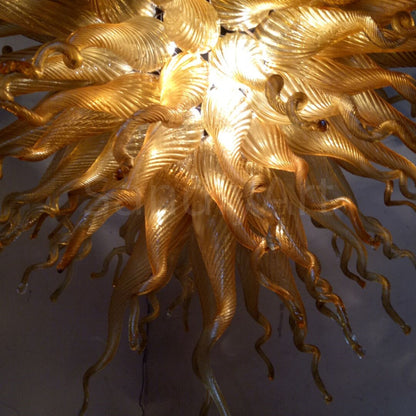 Hand blown amber color modern design lighting foyer decoration