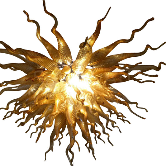 Hand blown amber color modern design lighting foyer decoration