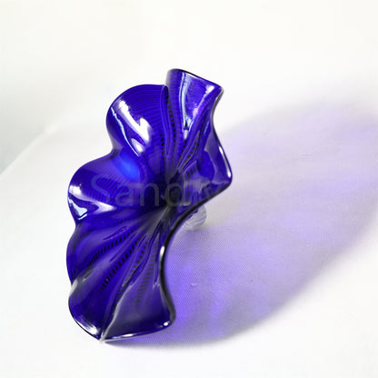 Chihuly Persian art glass plate blue color hand made mouthblown art glass