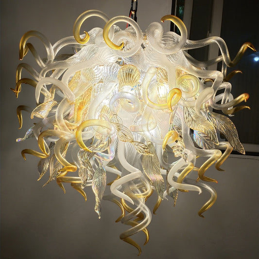 Luxury modern design chihuly style blown glass dining room chandelier