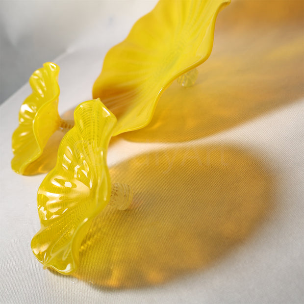 For wall decoration yellow color Chihuly glass plate Inspired