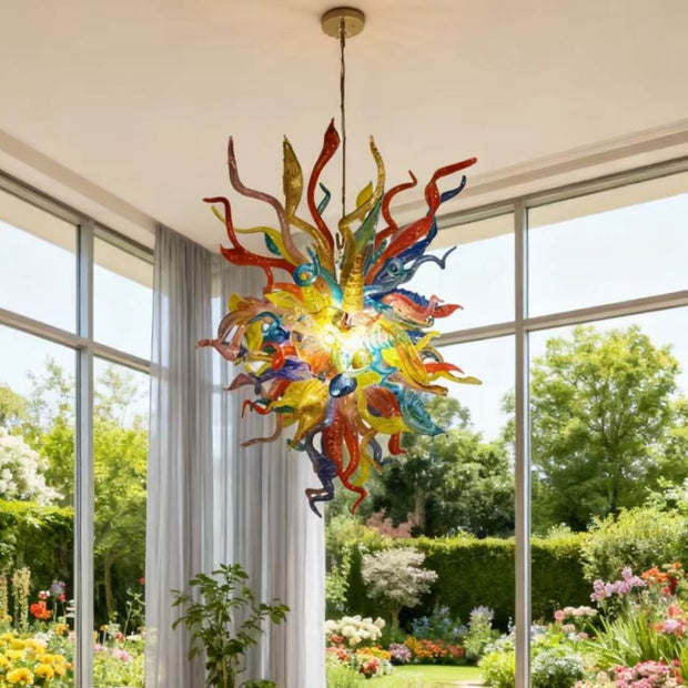 multicolor blown glass lighting