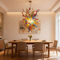 multicolor blown glass lighting
